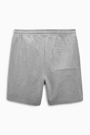 Grey Textured Jersey Shorts